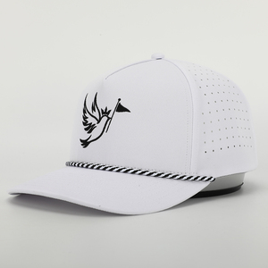 OEM 사용자 정의 로고 5 패널 남성 여성 스포츠 러닝 레이저 컷 천공 Gorras 화이트 골프 아빠 로프 모자 방수 야구 모자 - Product Image 1