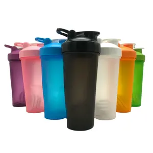 Großhandel 400ml 600ml Kunststoff bpa kostenlos angepasste Fitness-Protein-Shaker-Flasche mit Logo