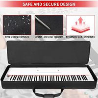88 Keys Portable Nylon Foldable Lightweight Durable Padded Black Keyboard Case for Electric Piano Gig Bag Adjustable Shoulder