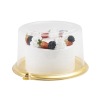 Boîte d'emballage transparente jetable de 6 pouces pour gâteau au fromage, mille-feuille, mousse, design déchiré à la main, modèle fabriqué en Chine