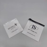 Sac à fermeture éclair en PVC transparent givré, réutilisable, en plastique recyclable, petit format, avec logo personnalisé, pour cosmétiques, bijoux, bagues, emballage