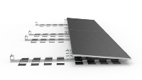 Support de montage solaire lesté en alliage d'aluminium anodisé, résistant aux vents de 40 m/s et aux charges de neige de 1,4 kN/m², sans perçage