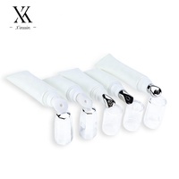Tube personnalisé en plastique pour crème/sérum pour les yeux, tube de brillant à lèvres avec applicateur en alliage de zinc, embout métallique imprimé UV, à visser