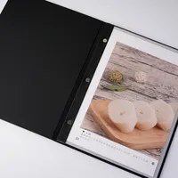 Menu à feuilles mobiles personnalisable, liste de prix, livre de recettes, menu avec poche transparente, surface en cuir PU gaufré
