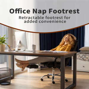 Silla de Oficina Ejecutiva con Altura Ajustable y Reposapiés, Silla de Escritorio de Cuero Reclinable con Respaldo Alto - Product Image 6