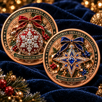 Pièce de monnaie artisanale en cuivre pur 999 de 5 oz, ornement de Noël de luxe personnalisé, relief 3D, impression UV, objet de collection, souvenir commémoratif, cadeau