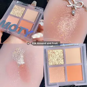 Paleta de Sombras de Ojos de 4 Colores de Marca Privada, Alta Pigmentación, Larga Duración, Brillo, Mate, Polvo de Sombra de Ojos, Logotipo Personalizado al por Mayor, Maquillaje - Product Image 5