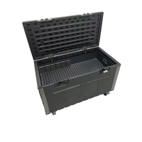 Boîte à outils en HDPE étanche avec roues et compartiments empilables, boîte à câbles de scène, permet de réduire les frais de transport pour les envois en gros