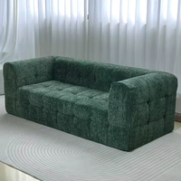 Canapé en tissu compressé sous vide, garni d'éponge, style italien de luxe léger, design minimaliste à accoudoirs droits pour appartements et salles de sport