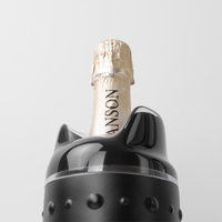 Refroidisseur de vin et champagne en acier inoxydable Porte-vin à double paroi Seau à glace isolé sous vide avec couvercle en plastique