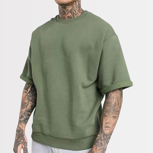 Camisetas de Hombre de Alta Calidad, Diseño Liso con Hombros Caídos, 100% Algodón, Camiseta Blanca Oversize, Fabricante - Product Image 1