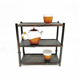Estante de Bambú para Almacenamiento de Té, Rectangular, Natural, Estante de Exhibición para Sala de Estar, Mueble de Múltiples Niveles - Product Image 2