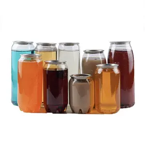 Offre Spéciale Logo personnalisé 350ml 500ml 650ml anneau de traction en plastique pet jus peut pour café fruits boissons gazeuses