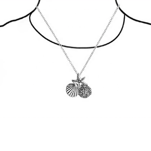 Ciondolo collana <span class=keywords><strong>di</strong></span> conchiglie <span class=keywords><strong>di</strong></span> riccio <span class=keywords><strong>di</strong></span> <span class=keywords><strong>mare</strong></span> e stelle marine in argento Sterling 925 in argento personalizzato - Product Image 3