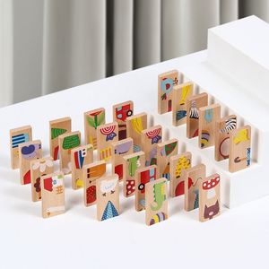Wooden Animal Cognitive <b>Matching</b> Solitaire 28-piece Promotional Toys Building Blocks Children's Early Education - Product Image 1