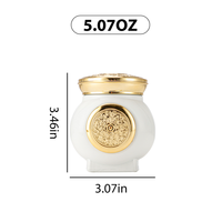 Pot en verre de luxe de style arabe avec bouchon en plastique enduit, bouteille en verre multicolore OEM pour crème pour le visage