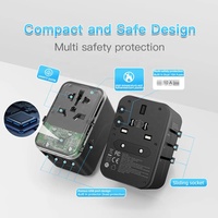 Worldplug GaN 65W Chargeur rapide Convertisseur de sortie Prise murale intelligente Adaptateur de voyage universel