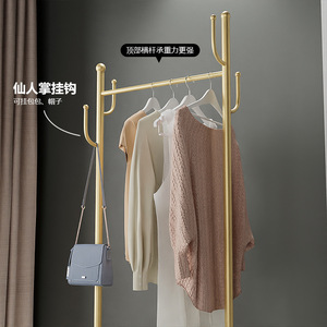 Appendiabiti da terra appeso in metallo dorato di lusso soggiorno mobile albero Stand organizzazione di stoccaggio della casa appendiabiti con ruota - Product Image 3