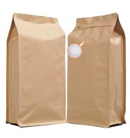 Sacs à café mats en stock, personnalisés, à huit soudures, hermétiques, pour grains de café, bonbons, avec valve unidirectionnelle refermable