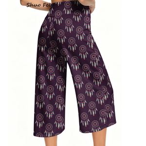 Pantalones Capri de Yoga y Lounge de Pierna Ancha con Diseño de Atrapasueños, Suaves como la Mantequilla, de Cintura Alta, con Cordón Funcional, Suaves, Venta al por Mayor Personalizados - Product Image 3