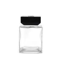 Bouteille diffuseur de parfum d'ambiance en verre carré de luxe 1L avec bouchon en bois