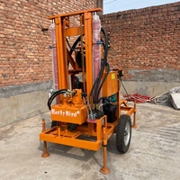 Petite plateforme de forage portable pour puits d'eau, machine de forage d'eau jusqu'à 200 m, équipement de forage de puits.