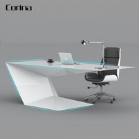 Bureau de travail élégant de directeur général de table d'ordinateur de bureau blanc avec la bonne qualité