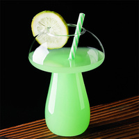 Verres à vin en forme de champignon créatif Cocktail boissons tasse en verre pour la fête nouveauté boire pour KTV Bar Club (Transparent)