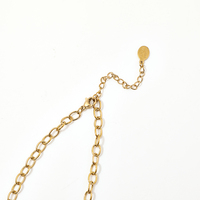 Chaîne à maillons roses en acier inoxydable plaqué or 14 carats avec pendentifs multiples (coquillage, étoile de mer, poisson) et diamants, style Charme Tropical, cadeau pour femme pour les fêtes