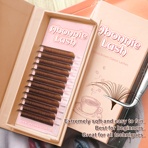 Extensions de cils en cachemire moelleux Abonnie Brown, plateaux de cils en velours LJ LC LB LD <span class=keywords><strong>UC</strong></span> UB <span class=keywords><strong>UD</strong></span> C CC D DD, plateaux d'extensions de cils marron - Product Image 4