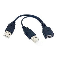 Câble adaptateur Y double USB 2.0 mâle vers USB femelle pour chargeur de données pour ordinateurs et téléphones mobiles