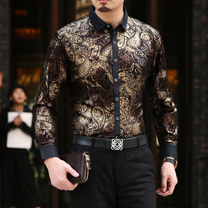 Vestido <span class=keywords><strong>de</strong></span> negocios personalizado <span class=keywords><strong>para</strong></span> <span class=keywords><strong>hombre</strong></span>, <span class=keywords><strong>camisa</strong></span> <span class=keywords><strong>de</strong></span> seda informal con estampado <span class=keywords><strong>de</strong></span> flores - Product Image 5