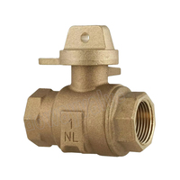 Boîte de compteur d'eau en bronze NL DN20-DN50 vanne à boisseau sphérique avec adaptateur