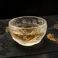 ArtFamily – Gobelet en verre artisanal moulé à la cire perdue, service à thé personnalisé motif floral, décoration de luxe pour la maison, présentation élégante pour table, cadeau Jiangsu
