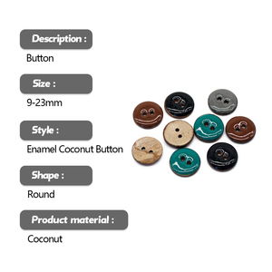 Shinein Flatback DIY Round Natural Sewing Craft <strong>Coconut</strong> <strong>Button</strong> Colorful Paint 2 Hole Enamel <strong>Coconut</strong> <strong>Button</strong> - Product Image 3