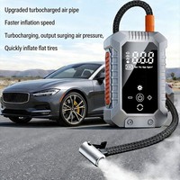 Nouveau compresseur d'air portable pour voiture 12V ABS, batterie 3600mAh, jauge de pression numérique, arrêt automatique, moniteur de pression des pneus