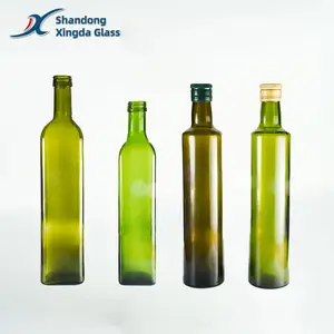 Персонализированная пользовательская 750 мл темно-зеленая Янтарная стеклянная бутылка оливкового масла