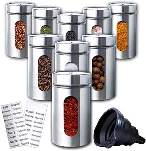 Ugello antigoccia sale <span class=keywords><strong>pepe</strong></span> <span class=keywords><strong>olio</strong></span> <span class=keywords><strong>e</strong></span> aceto set di 12 pezzi barattolo di stoccaggio zucchero <span class=keywords><strong>e</strong></span> spezie condimenti Set di contenitori - Product Image 6