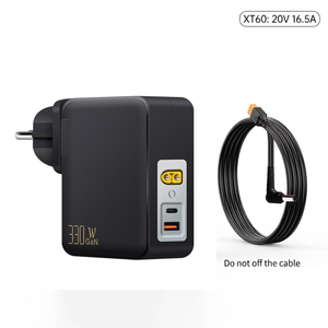 Chargeur secteur fin GaN 330W 19.5V 16.92A USB-C PD 3.1 avec prise murale allemande XT60 20V 16.5A, compatible avec les ordinateurs portables Dell, <span class=keywords><strong>MSI</strong></span> V20, <span class=keywords><strong>Omen</strong></span>, Lenovo - Product Image 1