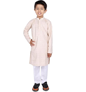 Ensemble de kurta élégant pour garçons, en rayonne légère avec broderie à paillettes, tenue ethnique indienne traditionnelle - Product Image 5
