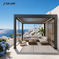 Pergola en aluminium à toit à lamelles sur mesure, imperméable, pour les constructeurs et les entrepreneurs, ombrage coupe-vent pour jardin et patio