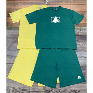 Ensemble de survêtement de sport pour homme, été, 180 g/m², 100 % coton, anti-transpiration, impression personnalisée, coupe ample, t-shirts et shorts - Product Image 6