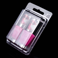 Ensemble de vernis à ongles à clapet en PVC PET de haute qualité emballage de boîtes en plastique transparentes Offre Spéciale stock