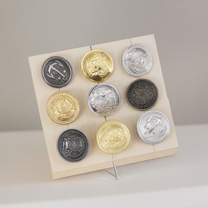 Nút kim loại hình tròn thời trang với mạ, chân bằng đồng để sản xuất quần áo tùy chỉnh - Product Image 1