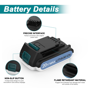 LBXR20 LB20LBX20に適したブラックおよびデッカー用の互換性のある20V4000mAhリチウム交換用バッテリー - Product Image 5