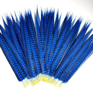 Buatan tangan dicelup wanita buatan Amherst Pheasant ekor bulu pola mentah alami untuk penggunaan dekoratif dalam kostum pesta karnaval - Product Image 2