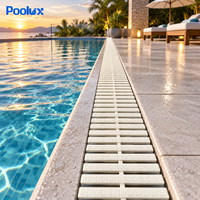 Grille de sécurité modulaire antidérapante texturée en PP renforcé pour piscine, grille de drainage à débordement à connexion unique