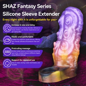 ปลอกอวัยวะเพศชายแบบซิลิโคนนุ่มสำหรับผู้ชาย ยี่ห้อ SHAZ ขายส่ง ของเล่นทางเพศ ปลอกเพิ่มขนาดอวัยวะเพศชาย ช่วยชะลอการหลั่ง - Product Image 3