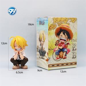 Statuetta Anime <span class=keywords><strong>One</strong></span> <span class=keywords><strong>Piece</strong></span> da 13cm, Luffy Seduto e Ridente, Action Figure Kawaii di Sanji e Zoro, Ornamenti per Camera e Auto, Giocattoli da Collezione - Product Image 5