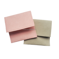 Pochette à bijoux en microfibre avec Logo personnalisé, pochette cadeau, enveloppe avec ruban, 50 pièces